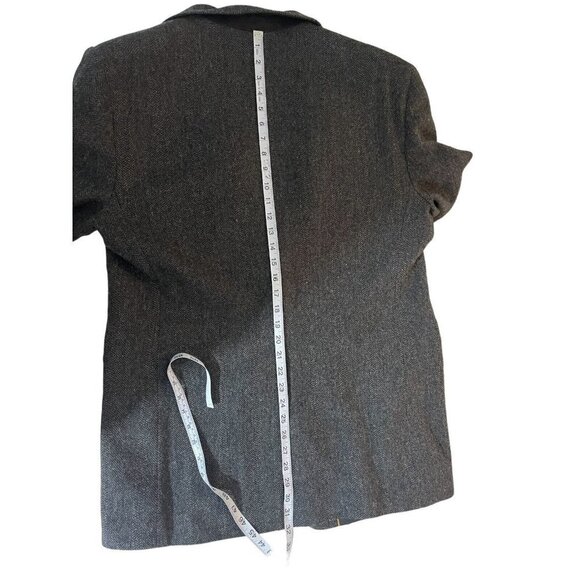 Haggar Men's Blazer Jacket 44L Charcoal Gray Wool Herringbone Made in USA - Picture 12 of 15